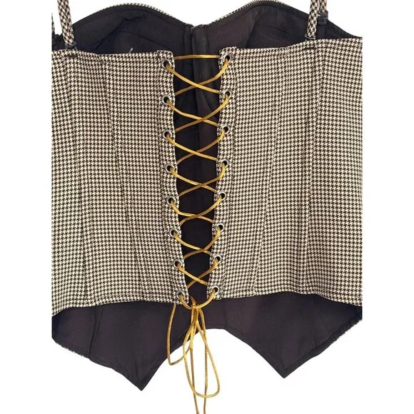 GUIZIO Edith Corset in Cafe Medium New Womens Sleeveless Tank Top